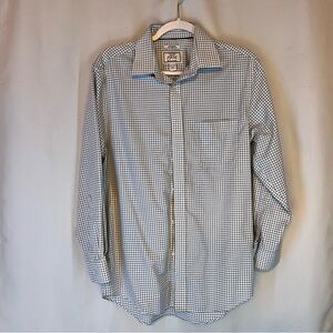 Jos. A Bank 1905 Tailored Fit Non-iron Dress Shirt Men’s 15 1/2-32 Blue/White